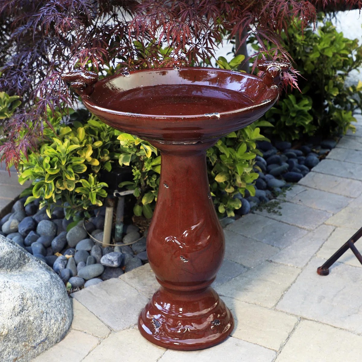 Wayfair, Outdoor Antique Ceramic Birdbath