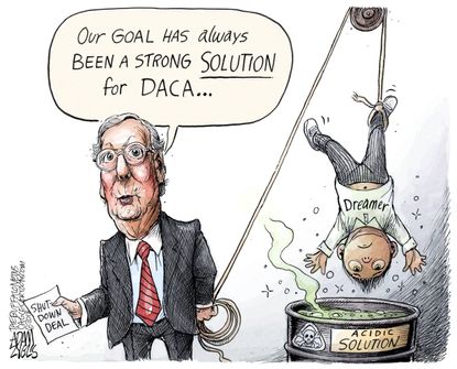 Political cartoon U.S. DACA Dreamers GOP immigration Mitch McConnell
