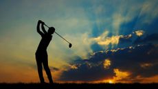 golfing sunset 