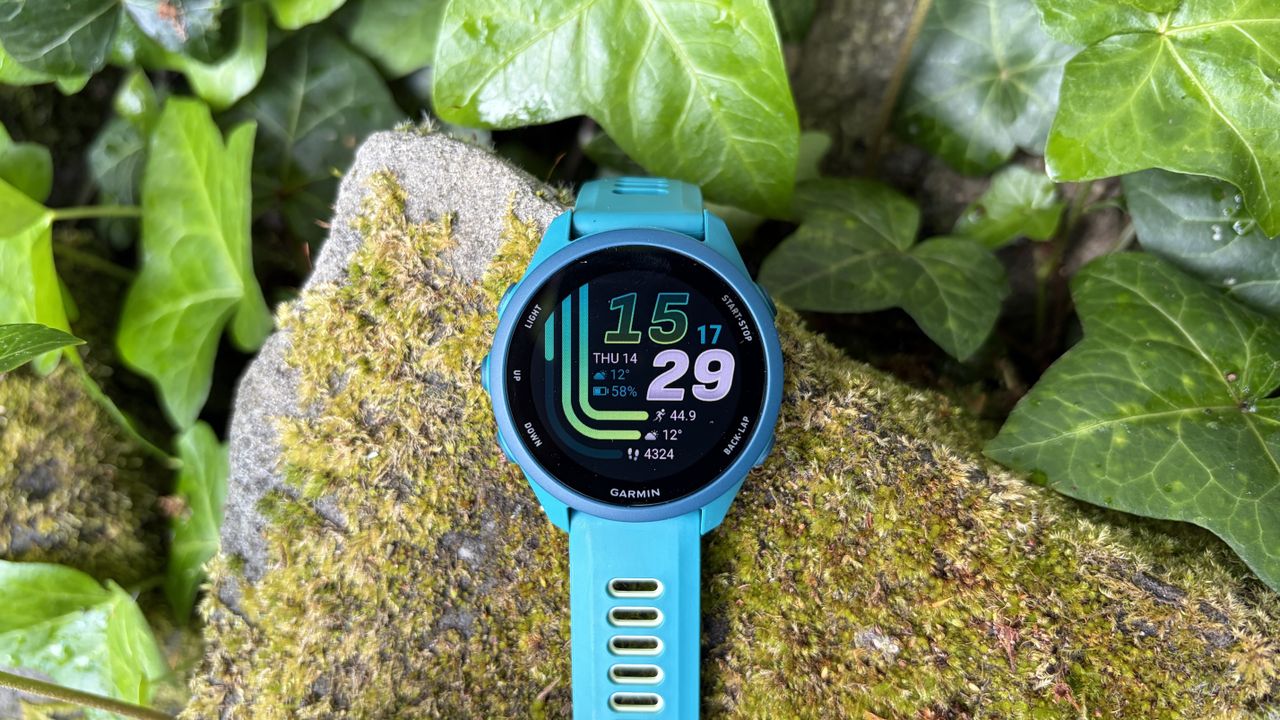 Garmin Forerunner 170 placed on a rock outside