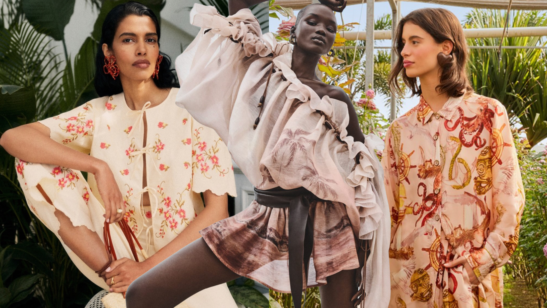 collage of women wearing boho clothes
