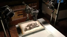 An aerial view of the papyrus during the analysis. 