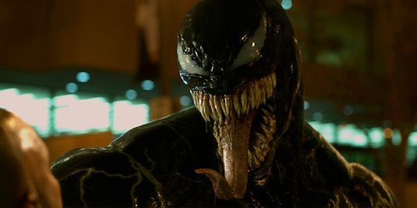 Venom sticking his tongue out