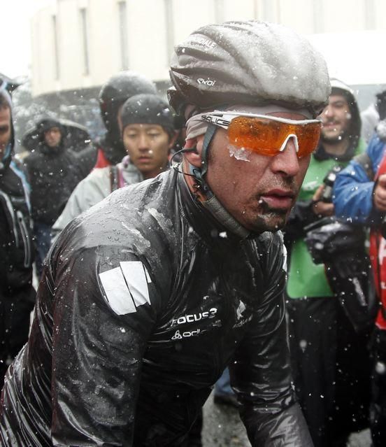 Manuel Belletti was covered in snow