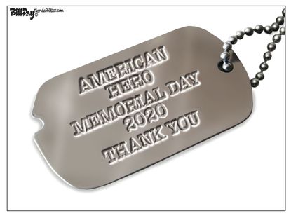 Editorial Cartoon U.S. memorial day dog tags