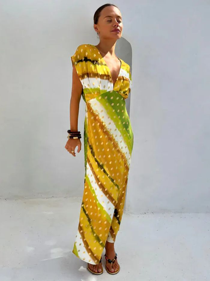 Never Fully Dressed Green Ombre Elodie Dress Petite