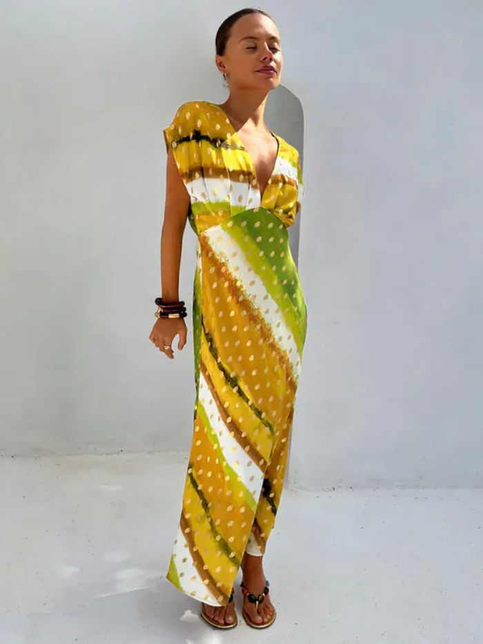 Never Fully Dressed Green Ombre Elodie Dress Petite