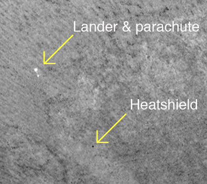 Mars Lander&#039;s Heat Shield Spotted From Space