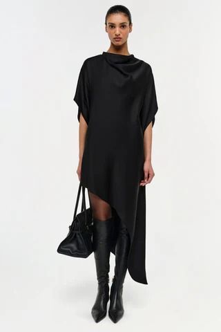 Sadia Satin Mini Cape Dress