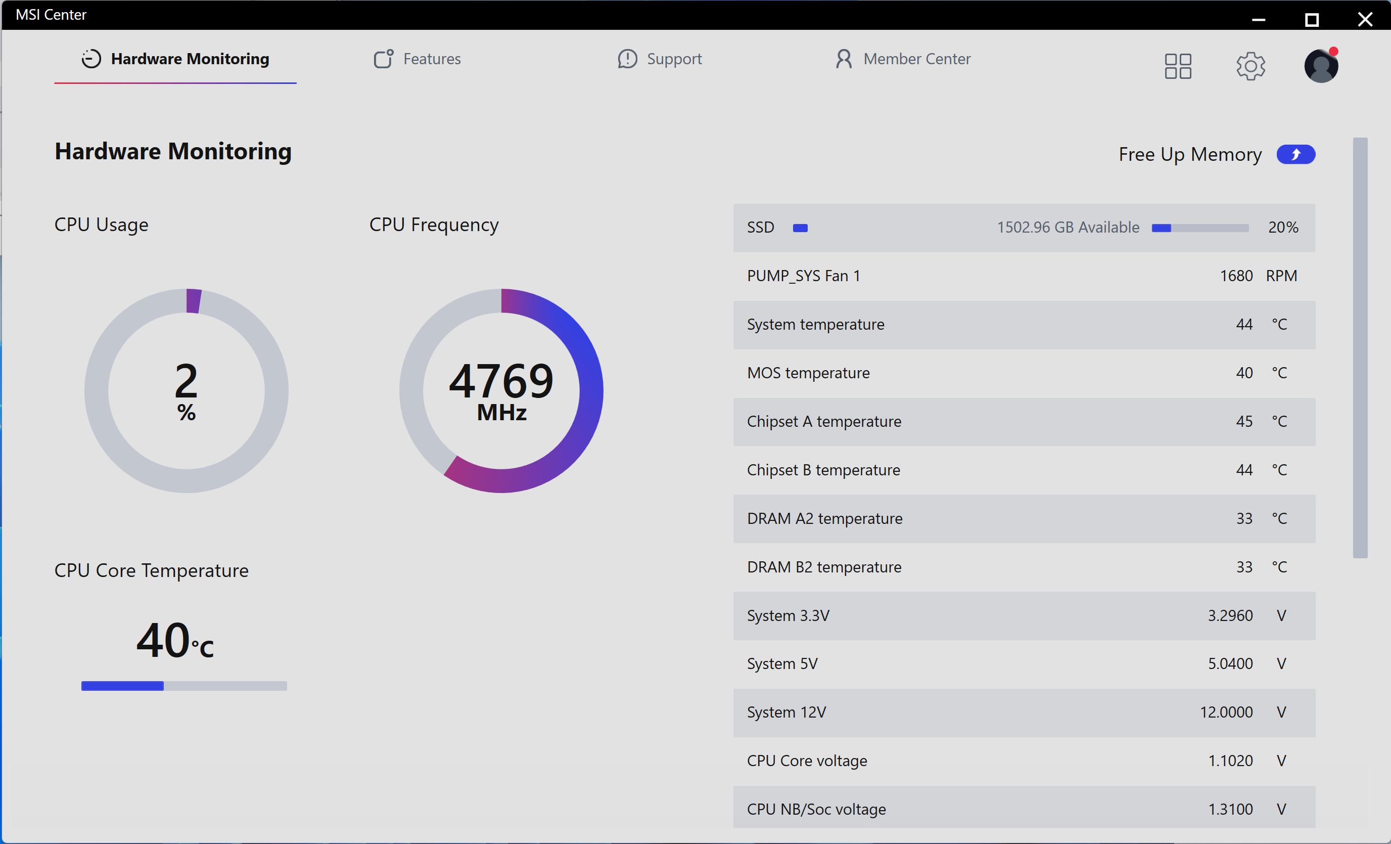 MSI MAG B850 Tomahawk Max Wifi II - MSI Center