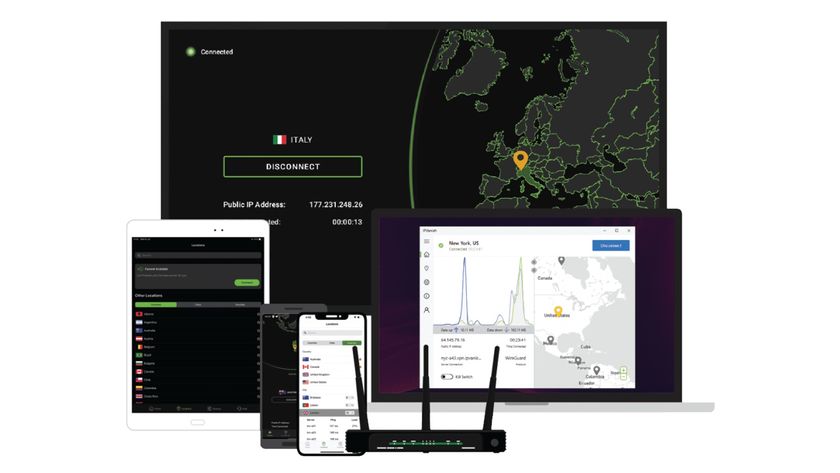 IPVanish VPN working on a selection of tech devices.