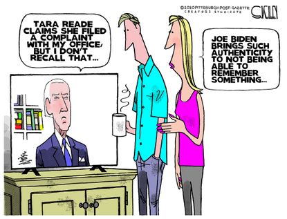 Political Cartoon U.S. Joe Biden Tara Reade
