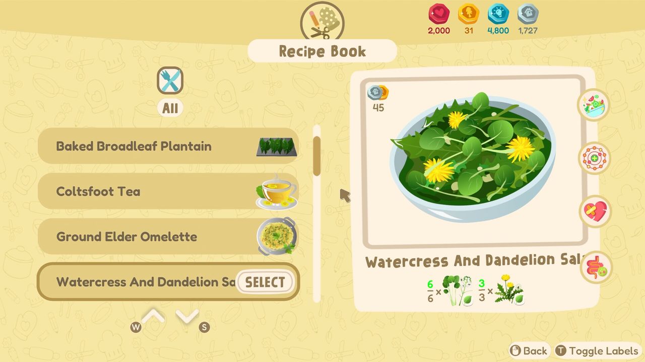 Out and About foraging screenshots