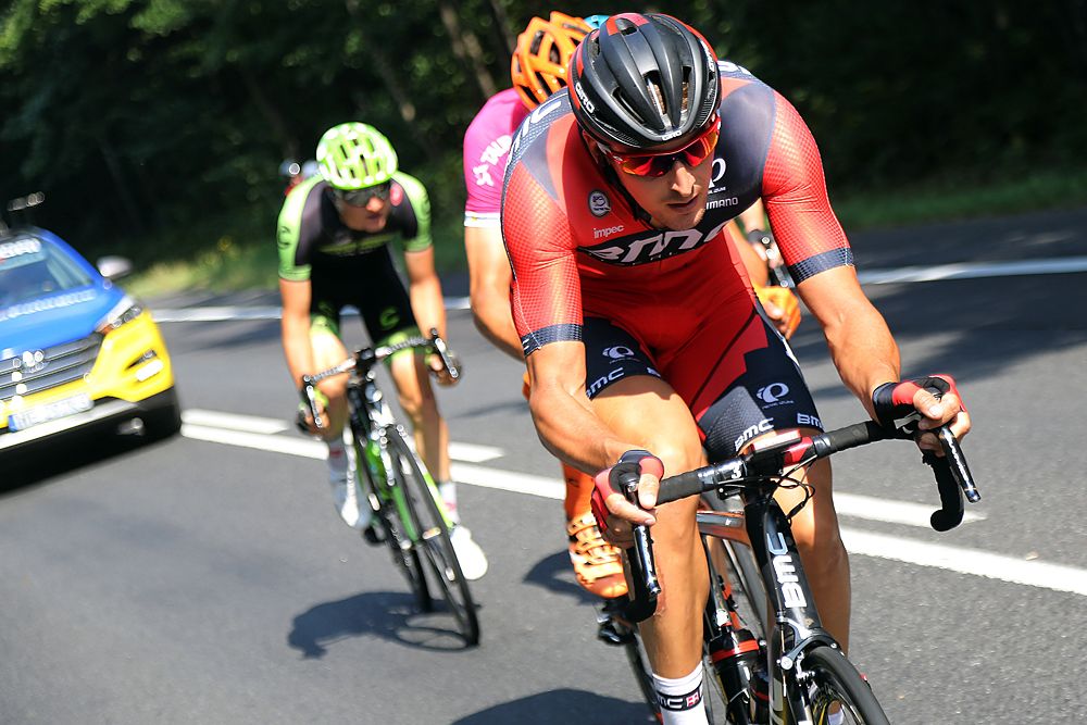 Marcus Burghardt (BMC) leads the breakaway during stage 3
