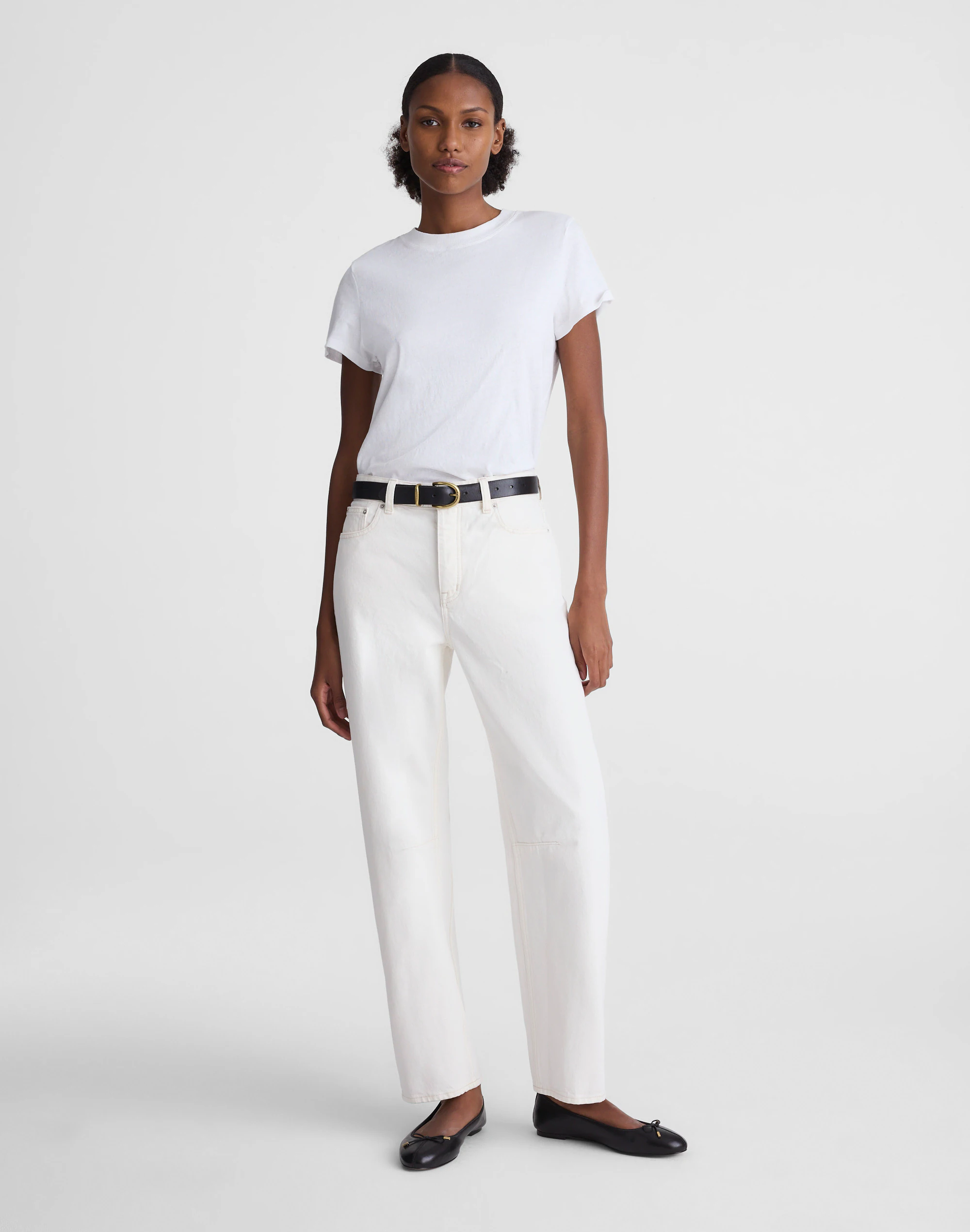 Darted barrel-leg jean