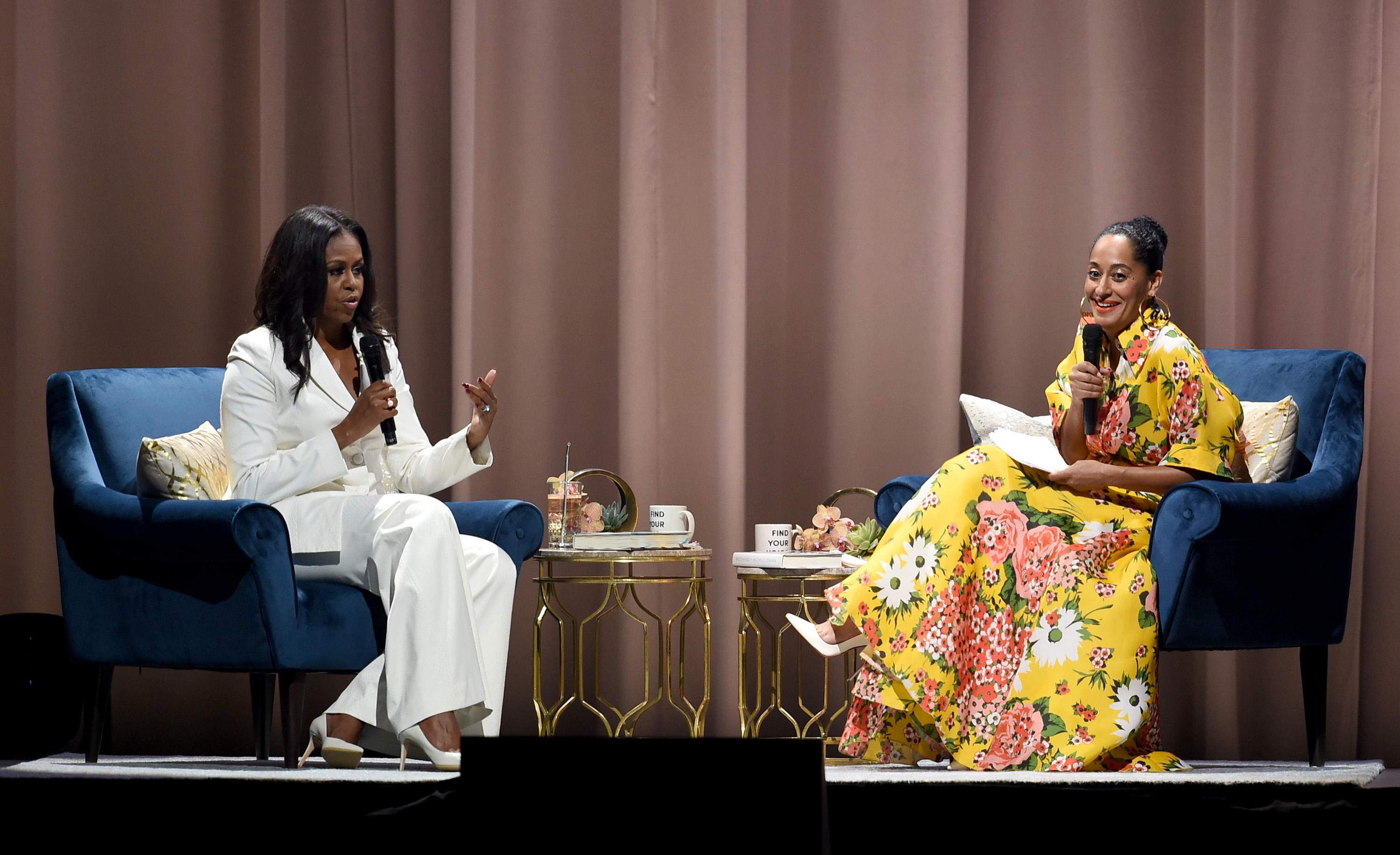 Michelle Obama and Tracee Ellis Ross in conversation for a Michelle Obama book