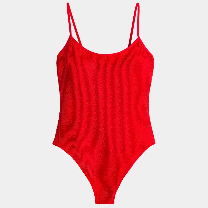 Padded-cup High Leg Swimsuit cut out