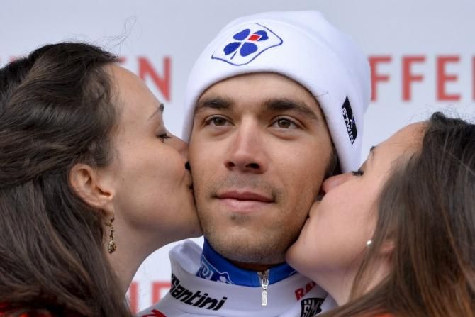 Thibaut Pinot (FDJ) in the best young rider's jersey in Romandie