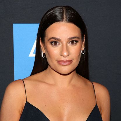 Lea Michele in a black sleeveless dress at the opening night of the new revival of the musical "Gypsy" on Broadway at The Majestic Theatre on December 19, 2024 in New York City