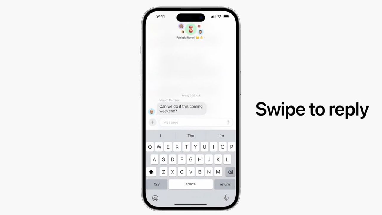 iOS 17 swipe to reply press image