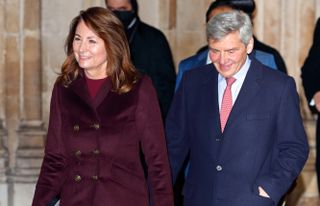 Carole Middleton and Michael Middleton attend the 'Together at Christmas' community carol service at Westminster Abbey