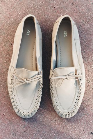 Soft Gathered Leather Loafers