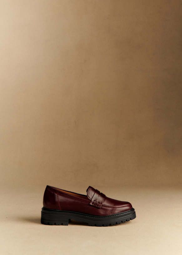 Albane Loafers - Glossy Burgundy - Bovine Leather - S&amp;eacute;zane