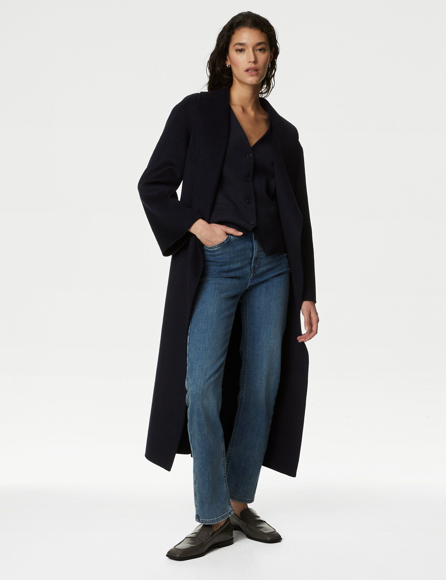 Lyocell Blend High Waisted Straight Leg Jeans