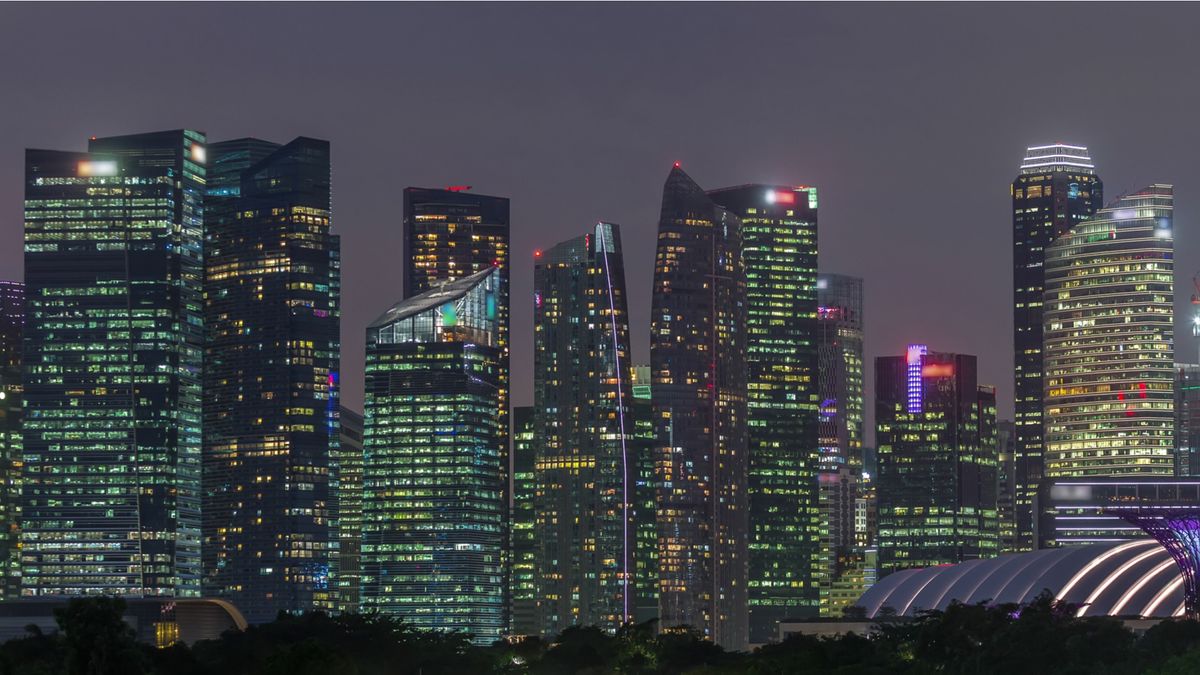 Singapore skyling showing its business district