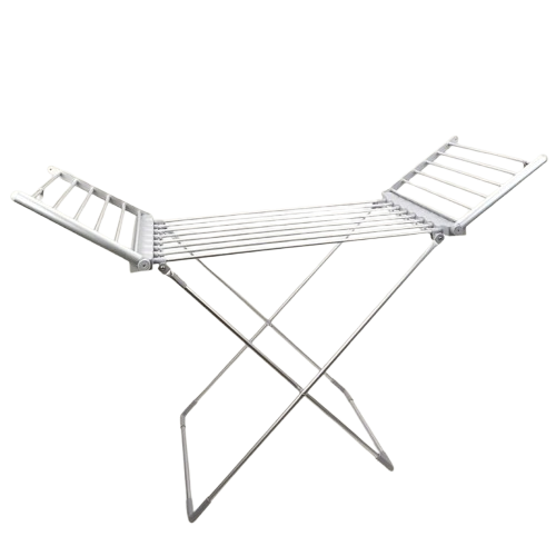 Silver Heated Winged Clothes Airer