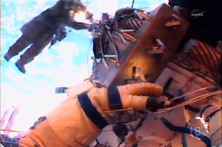 Cosmonauts Spacewalk to Install HD Cameras on ISS
