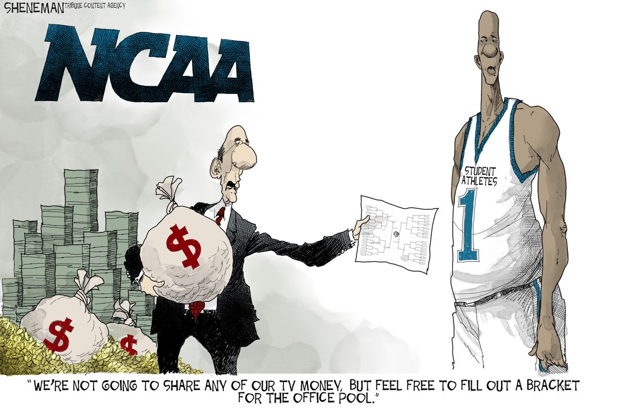 Editorial cartoon U.S. NCAA players