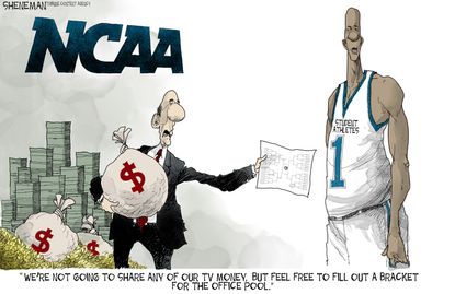 Editorial cartoon U.S. NCAA players
