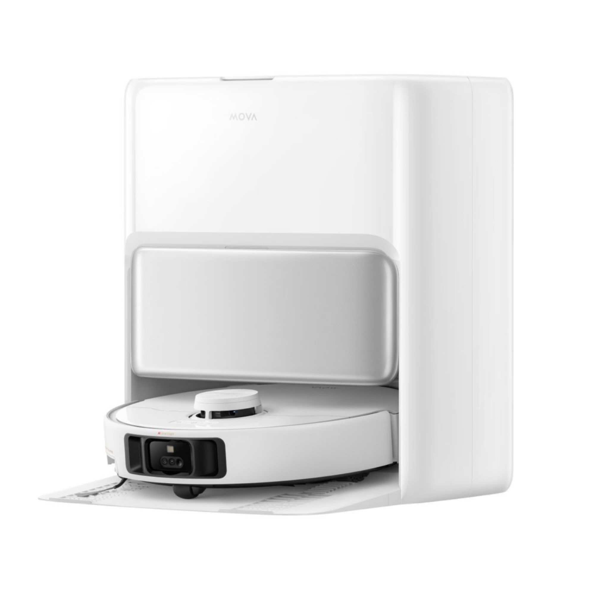 white MOVA P50 Pro Ultra Robot Vacuum cutout on a white background