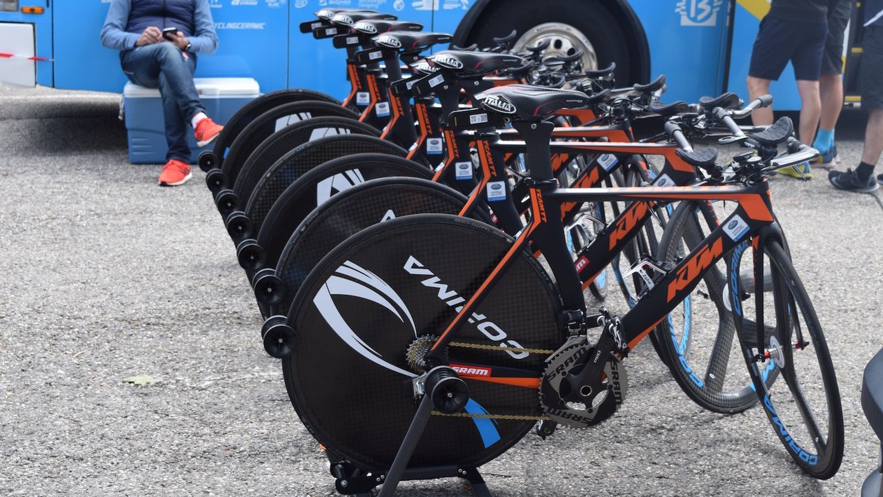 Delko Marseille Provence's KTM Team TT time trial bikes