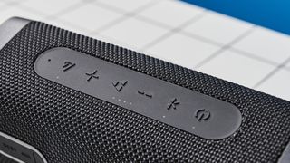 A black EarFun UBoom L wireless Bluetooth speaker