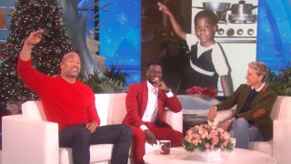 Dwayne Johnson and Kevin Hart on The Ellen Show.