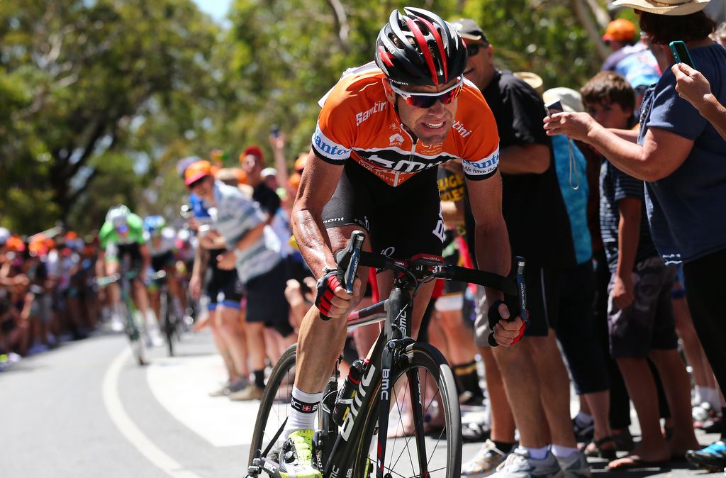Cadel Evans fighting to hold on to the ochre jersey during the race but ultimately couldn't hold off Simon Gerrans who took the 2014 title