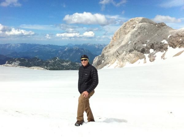 Mike Broderick up on the Dashstein glacier
