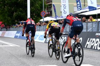 Tao Geoghegan Hart, Primož Roglič and Geraint Thomas at the 2023 Giro d'Italia