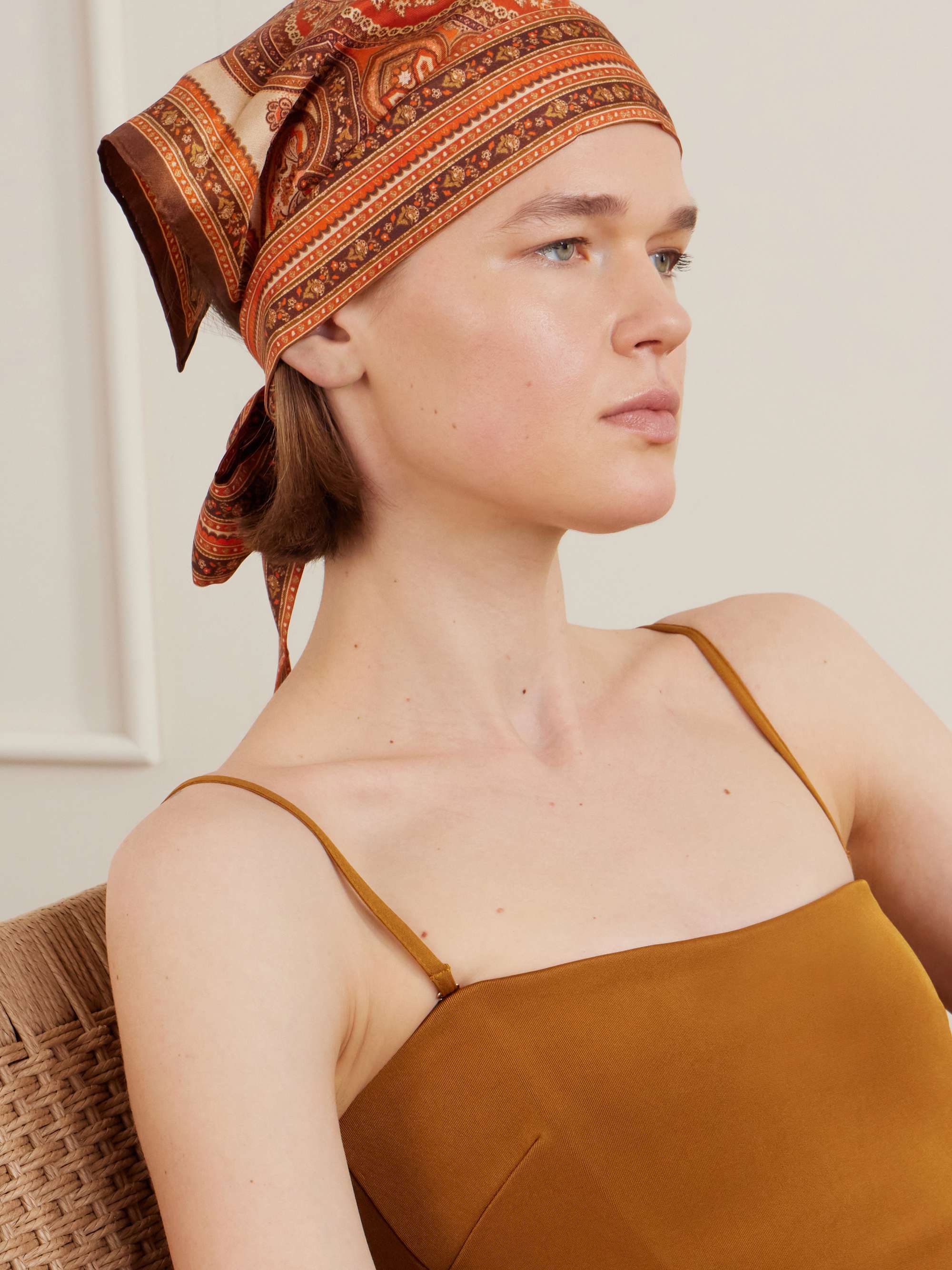Printed Silk Headscarf