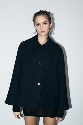 Wool Blend Short Coat Zw Collection