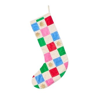 Oliver Bonas patchwork Christmas stocking