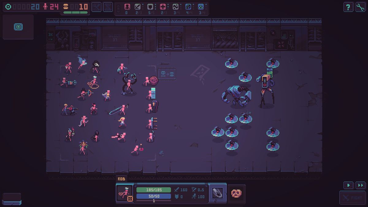 An image from autobattler tactics roguelike Despot's Game