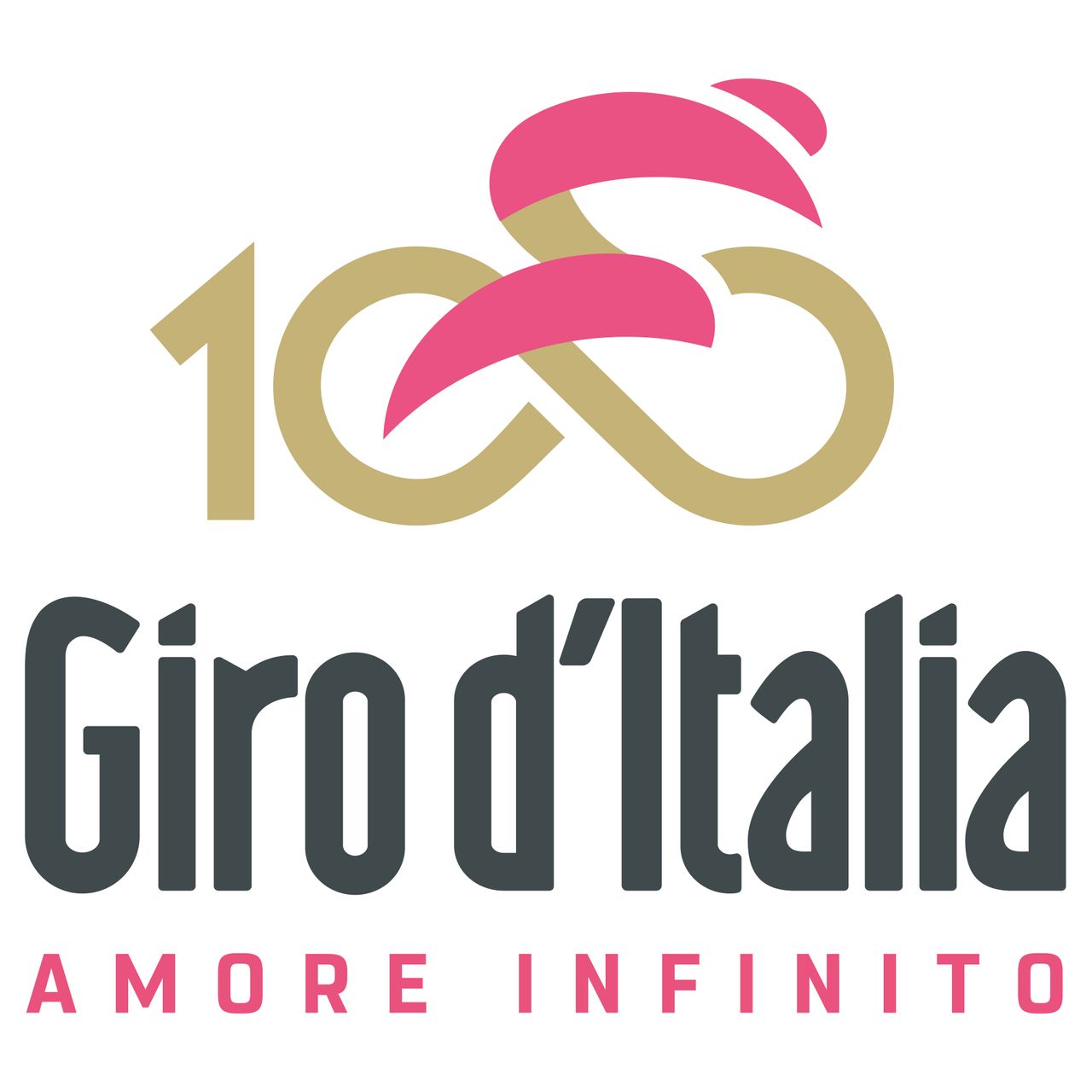 The 100th Giro d'Italia logo and slogan.
