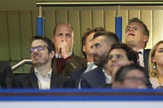 Prince William anxiously watching the latest Aston Villa game