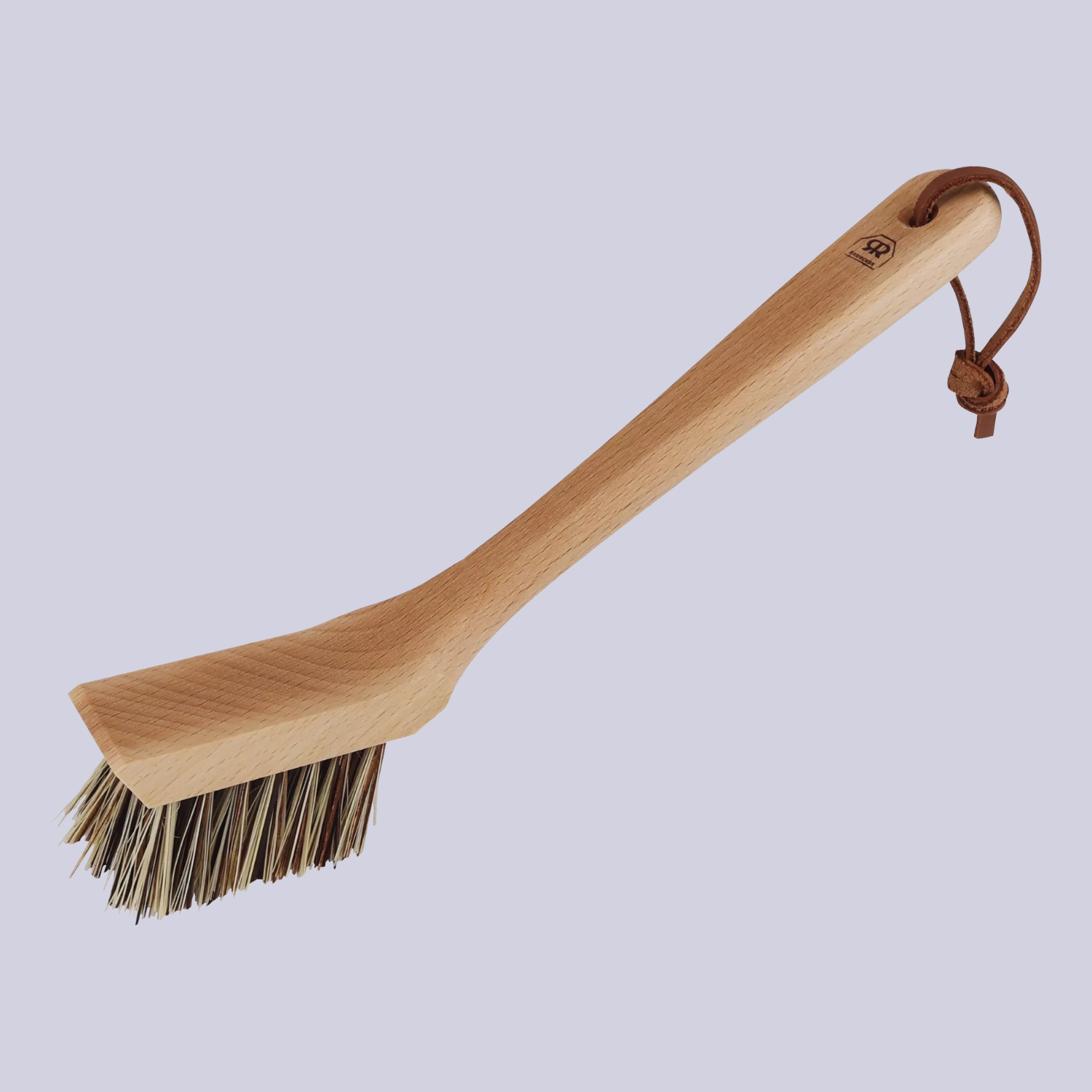 A handmade wooden dish brush