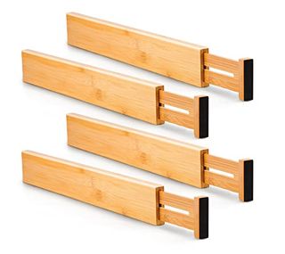 4 piece expandable Bamboo Drawer Dividers 