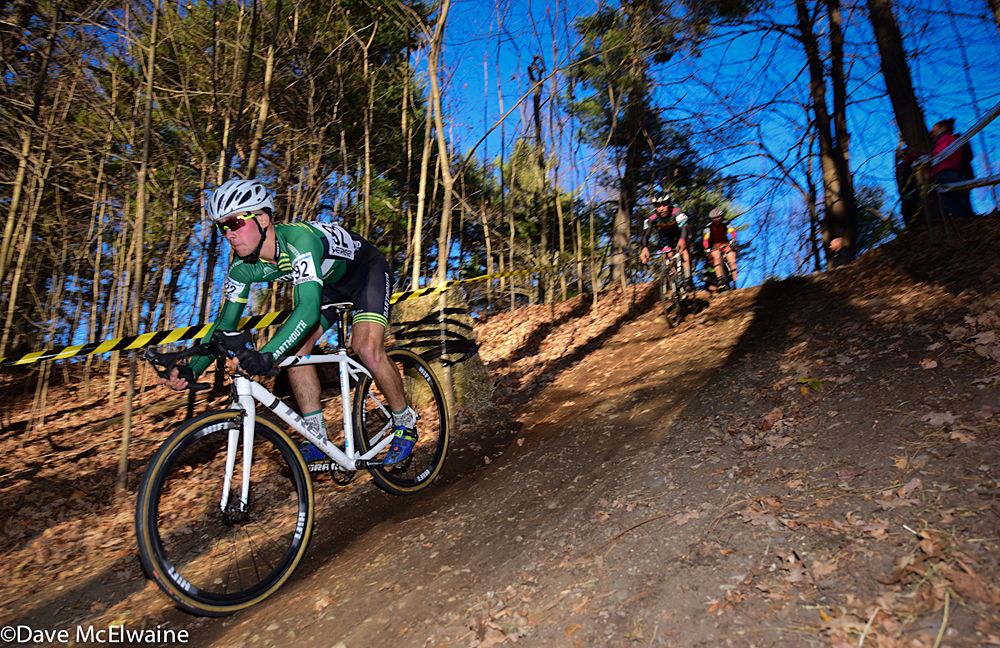 David Berg (Dartmouth) on a steep descent during lap two