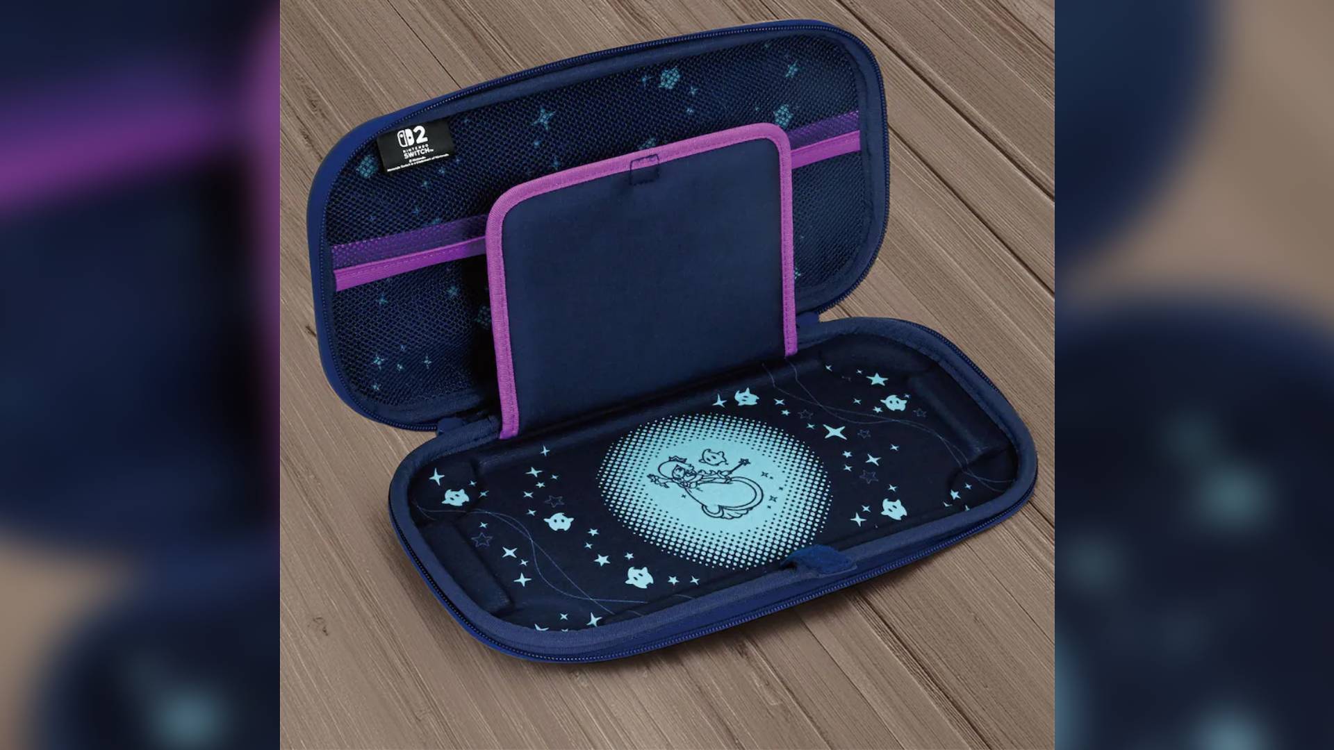 Official image of the inside of a Hori Switch 2 Princess Rosalina Switch 2 case.